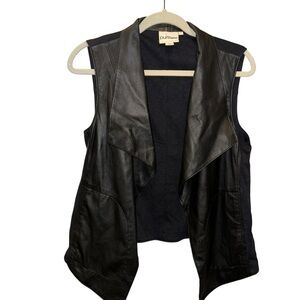 DKNY Donna Karan Pure Women's Black Leather Vest S
